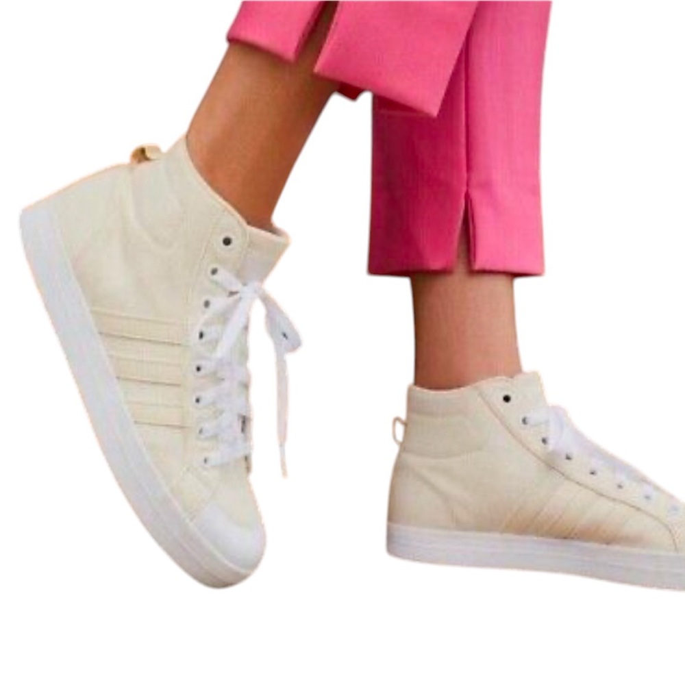 Adidas Bravada Shoes Wonder White Mid Canvas Lace Up Skateboarding Hi Sneakers 5